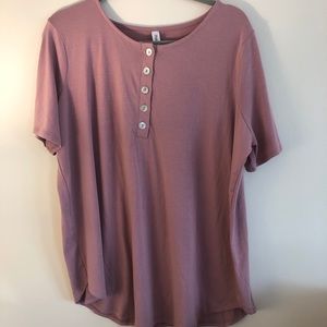 Tee shirt with button detail